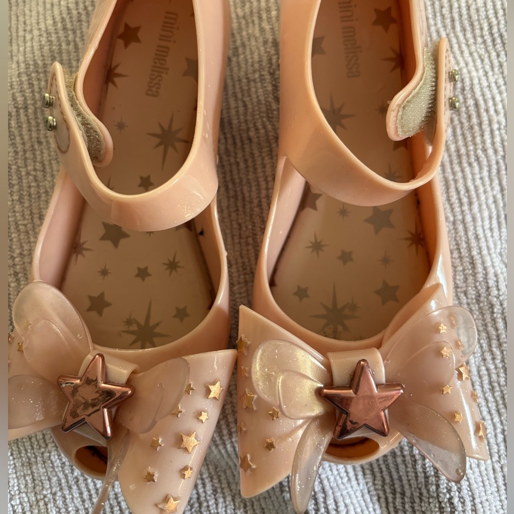 Mini Melissa Peach Star Dress Shoes